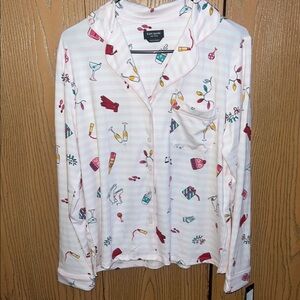 Kate Spade Cocktail Print Pajama Top and bottom